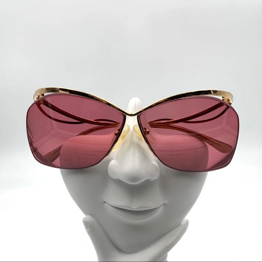 Vintage Gold Oval Half Rim Sunglasses Frames